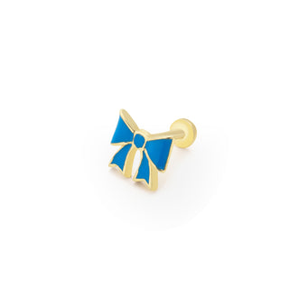 Mavi Fiyonk 14 Ayar Altın Piercing