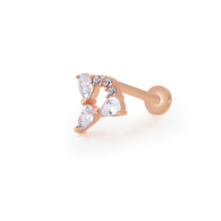 Damla Form 14 Ayar Rose Altın Piercing
