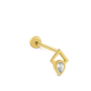 Üçgen Ve Damla 14 Ayar Altın Piercing