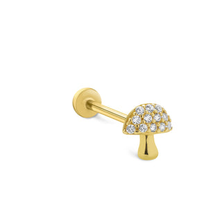 Mantar Işıltısı 14 Ayar Altın Piercing