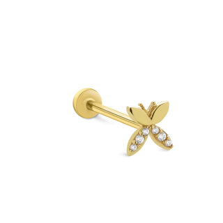 Butterfly 14 Ayar Altın Piercing