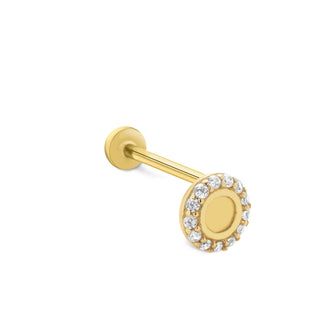 Dairesel Parıltı 14 Ayar Altın Piercing