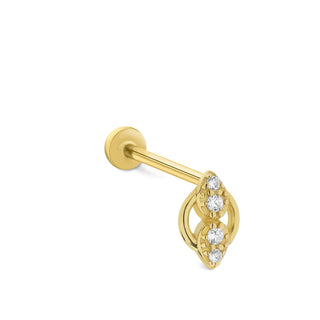 Mystic Oval 14 Ayar Altın Piercing
