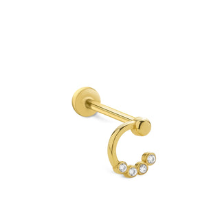 Zarif Dönüş 14 Ayar Altın Piercing