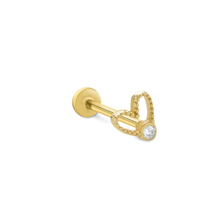 Dantel Kalp 14 Ayar Altın Piercing