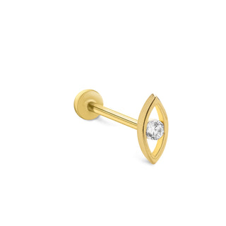 Göz Taşı 14 Ayar Altın Piercing