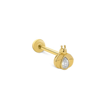 Işıltılı Şans Böceği 14 Ayar Altın Piercing