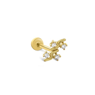 Çiçek Dansı 14 Ayar Altın Piercing