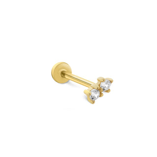 İkili Desen 14 Ayar Altın Piercing