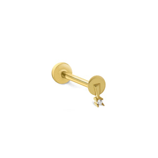 Salıncak Formlu 14 Ayar Altın Piercing