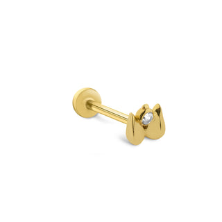İkiz Zarafet 14 Ayar Altın Piercing