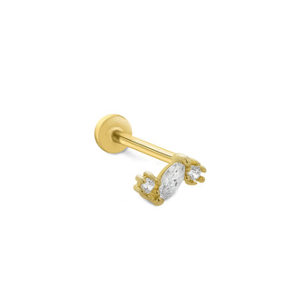 Sade Parıltı 14 Ayar Altın Piercing