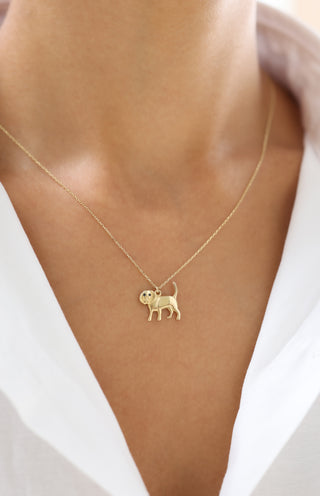 Sevimli Köpek 14 Ayar Altın Kolye