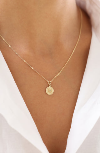 Şık ve Antik Esintili 14 Ayar Altın Kolye