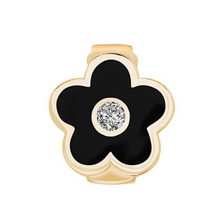 Siyah Çiçek 9Mm Bileklik Charm