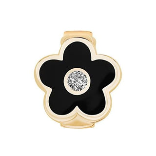 Siyah Çiçek 9Mm Bileklik Charm