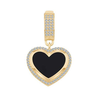 Siyah Mine Kalp Kolye Ucu Charm