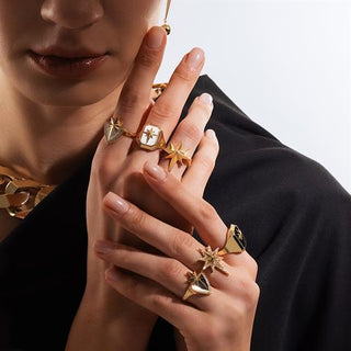 Siyah Mineli Kuzey Yıldızı Yüzük