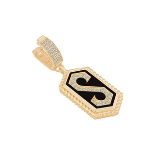 Siyah Mineli Taşlı Harf Charm