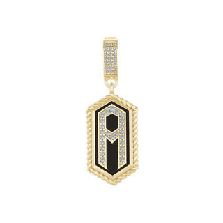 Siyah Mineli Taşlı Harf Charm
