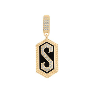 Siyah Mineli Taşlı Harf Charm