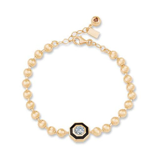 Siyah Mineli Taşlı Top Bileklik