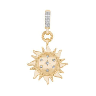 Ema Taşlı Güneş 14 Ayar Altın Charm