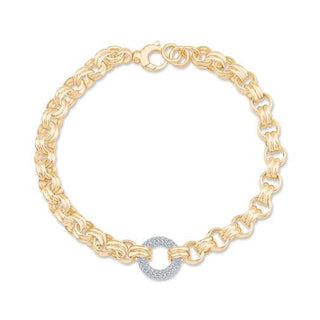 Taşlı Halka Zincir Bileklik