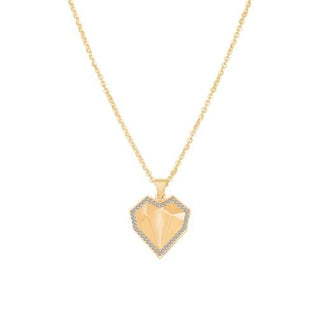 Taşlı Kalp Altın Kolye
