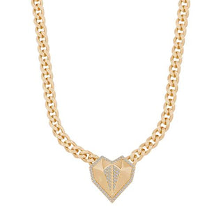 Ema Taşlı Kalp Gurmet 14 Ayar Altın Kolye