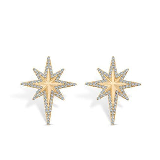 Ema Taşlı Kuzey Yıldızı 14 Ayar Altın Küpe