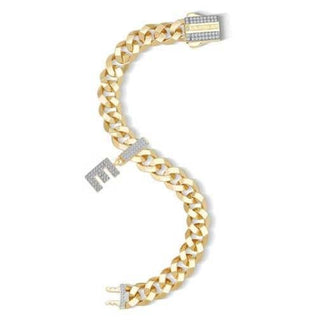 Ema Taşlı Sallantılı Harf 9Mm 14 Ayar Altın Bileklik Charm