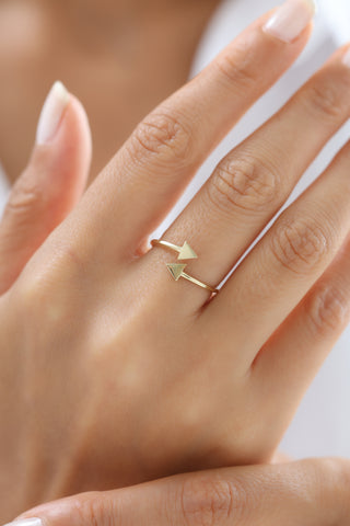 Trend Ok Uçlu 14 Ayar Altın Yüzük