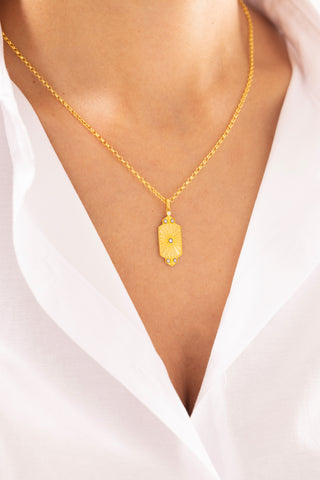 Vintage Madalyon 14 Ayar Altın Kolye