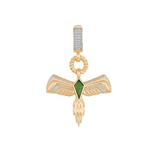 Ema Yeşil Taşlı Anka Kuşu 14 Ayar Altın Charm