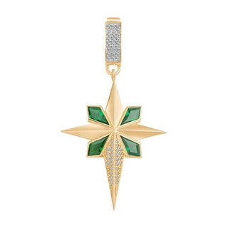 Ema Yeşil Taşlı Kuzey Yıldızı 14 Ayar Charm
