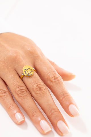 Bars Antik Sanat Figürlü 14 Ayar Altın Yüzük