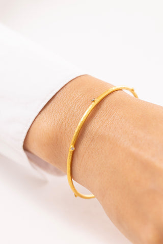 Zarif Taşlı Antik 14 Ayar Altın Kadın Kelepçe